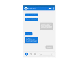 Social network messenger app ui. Speech bubbles in online chat. Place for your text. Messaging application interface.