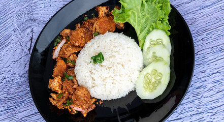 Thai Food Pork Chicken and Fish 