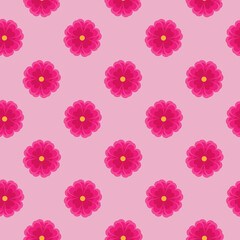 This is a seamless pattern of flowers on a pink background. Cute wrapping paper.