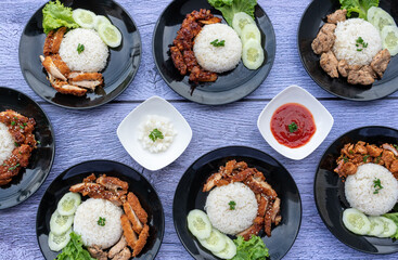 Thai Food Pork Chicken and Fish 