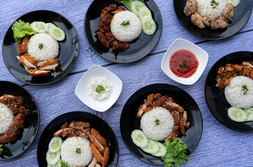 Thai Food Pork Chicken and Fish 