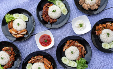 Thai Food Pork Chicken and Fish 