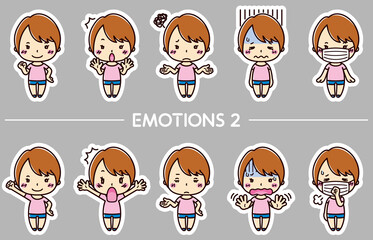 女性の表情イラスト10点セット