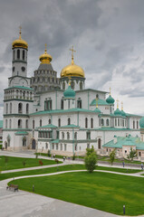 Fototapeta na wymiar View of the beautiful monastery in cloudy weather 