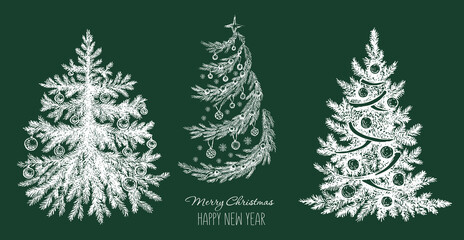 Christmas tree hand drawn illustration	

