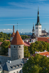 Tallinn Old Town Cityscape with St. Olaf's Church, Estonia