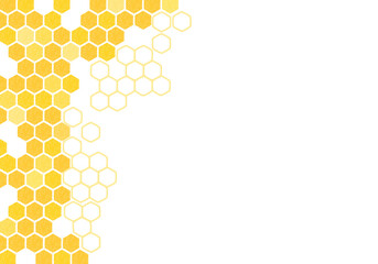 Abstract beehive with hexagon grid cells on white background vector illustration.