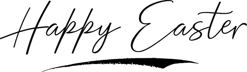 Happy Easter Handwritten calligraphy White Color Text On 
Grey Background