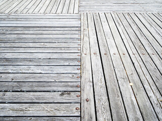 natural bleached planks of wooden pavement of outdoor pier