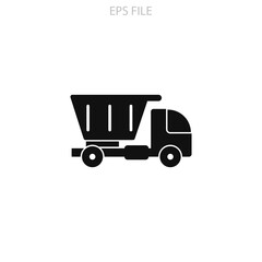 Dump truck icon for your website, logo, app, UI, product print. Dump truck icon concept flat Silhouette vector illustration icon. EPS vector file