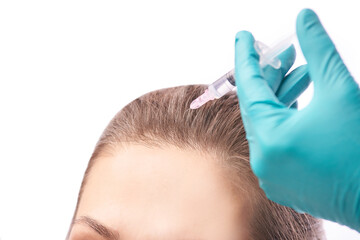 Cosmetology skin care. Face derma injection. Facial treatment. Nanotechnology. Woman dermatology...