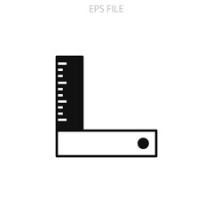 Ruler icon for your website, logo, app, UI, product print. Ruler concept flat Silhouette vector illustration icon. EPS vector file