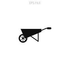 Wheelbarrow icon for your website, logo, app, UI, product print. Wheelbarrow icon concept flat Silhouette vector illustration icon. EPS vector file