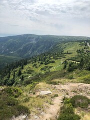Fototapeta na wymiar Beautiful views in mountains in Krkonose