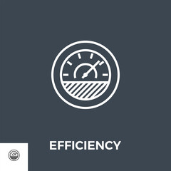 Efficiency Related Vector Thin Line Icon. Isolated on Black Background. Vector Illustration.