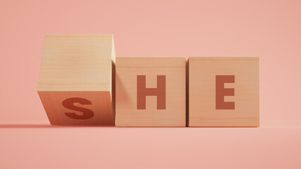 Obraz premium He and She cubes 3d rendering