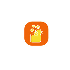 saving chicken form. Chicken savings icon design. savings are future income.