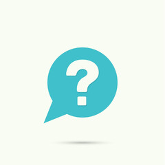 Question mark icon. Help speech bubble symbol. FAQ sign on white background. vector. minimal, outline. Quiz symbol.