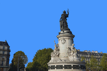 Fototapeta na wymiar Place e la République à Paris, France