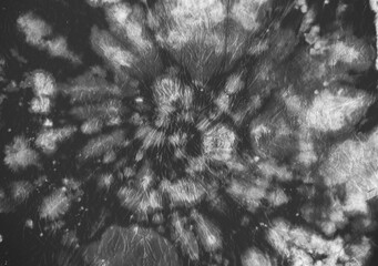 Tie Dye Fabric. Gray Batik Print. Hippie 