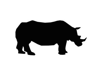 Obraz na płótnie Canvas Rhinoceros black icon . 