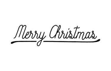 Merry Christmas hand lettering on white background