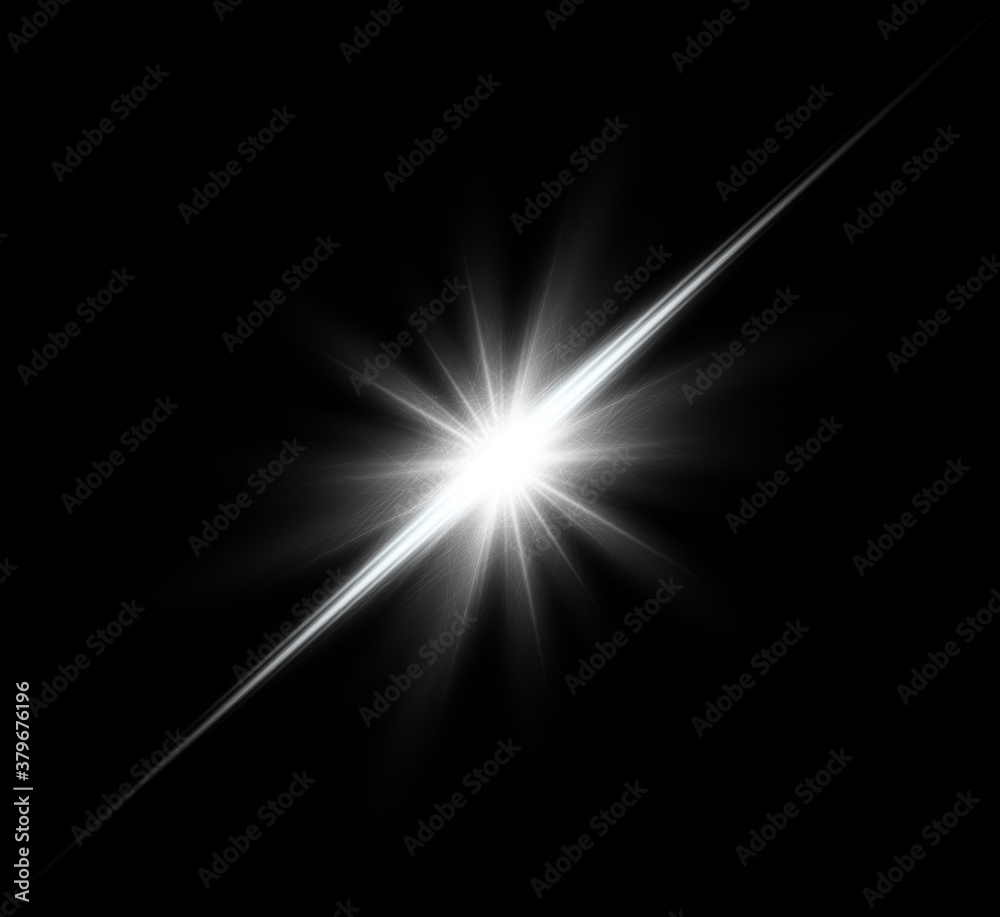 Poster white glowing light explodes on a transparent background. bright star. transparent shining sun, brig