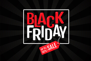 Promotional label with a product sale during BlackFriday season.