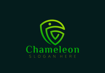 Abstract Chameleon Logo Design Vector Illustration Template