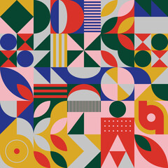 Obraz premium Colorful Geometric Abstract Vector Pattern Composition Design