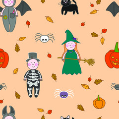 seamless vector pattern on the theme of Halloween