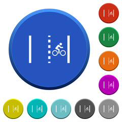 Bicycle lane beveled buttons