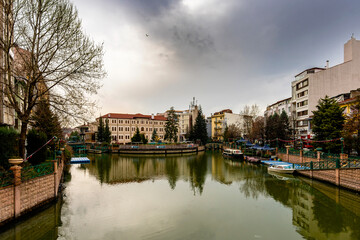 Porsuk River view in Eskisehir. Eskisehir is a modern city in center of Anatolia.
