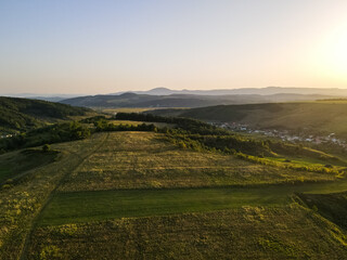 Fototapeta na wymiar Aerial view of rural Romania