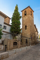 Fototapeta na wymiar Facade of the church of San Jose in Albaicin, Granada