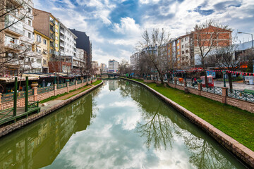 Porsuk River view in Eskisehir. Eskisehir is a modern city in center of Anatolia.