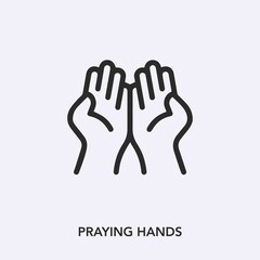 praying hands icon vector sign symbol