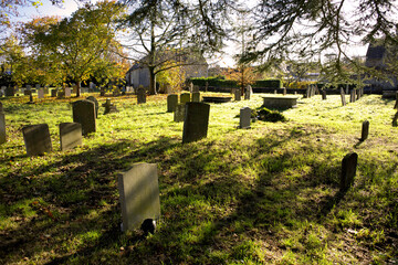 Naklejka premium Graveyard of St. Saint Mary's Church, Lower Heyford, Oxfordshire, Oxon, England, UK