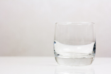 transparent glass on a light background