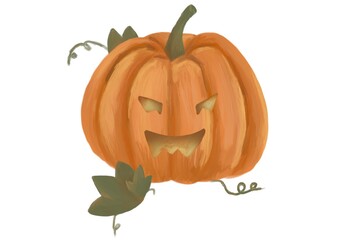 halloween pumpkin isolated on white background