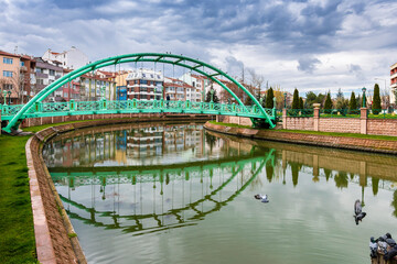 Porsuk River view in Eskisehir. Eskisehir is a modern city in center of Anatolia.