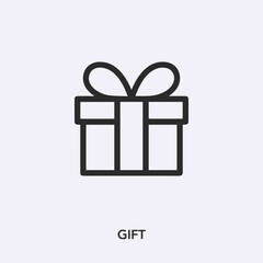 gift icon vector. Linear style sign for mobile concept and web design. gift symbol illustration. Pixel vector graphics - Vector.