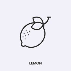 lemon icon vector. Linear style sign for mobile concept and web design. lemon symbol illustration. Pixel vector graphics - Vector.