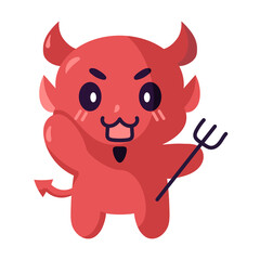 Isolated little devil kawaii. Halloween icon - Vector