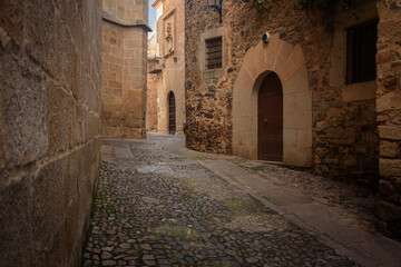 Street of Cáceres old town, UNESCO World Heritage City, Extremadura, Spain