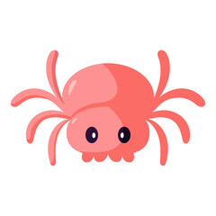 Isolated cute spider kawaii. Halloween icon - Vector