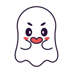 Isolated ghost cartoon kawaii. Halloween icon - Vector