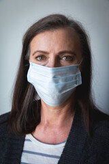 Portrait of woman wearing a face mask