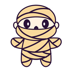 Isolated cute mummy kawaii. Halloween icon - Vector
