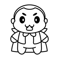Isolated cute vampire kawaii. Halloween icon - Vector